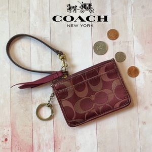 Coach Park Signature ID Skinny Card/Key Holder